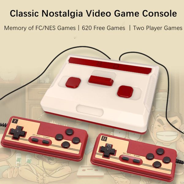 Consoles Mini console rétro 620 jeux gratuits consoles de jeux vidéo avec deux manettes de jeu familiales TV jeux vidéo pour nes dendy mini jeu 8 bits