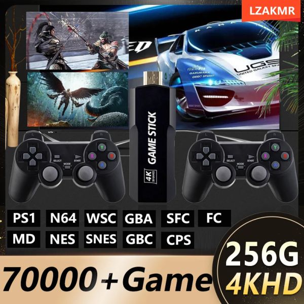 Consolas NUEVO GD10 4K HD PSP Home Video 70000+ Consola de juegos Pandora Game Box Dos jugadores Inalámbrico Código abierto Juego 3D 128GB Regalos para niños