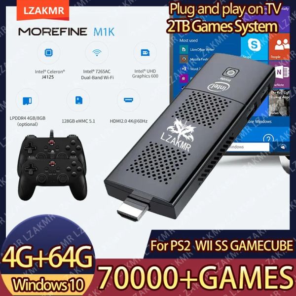 Consoles Plug and Play Game Console 70000+ jeux préinstallé 4G + 64G Win10 2TB HDD pour PS2 / Wii / SS / Gamecube Ultimate Retro Gaming Console