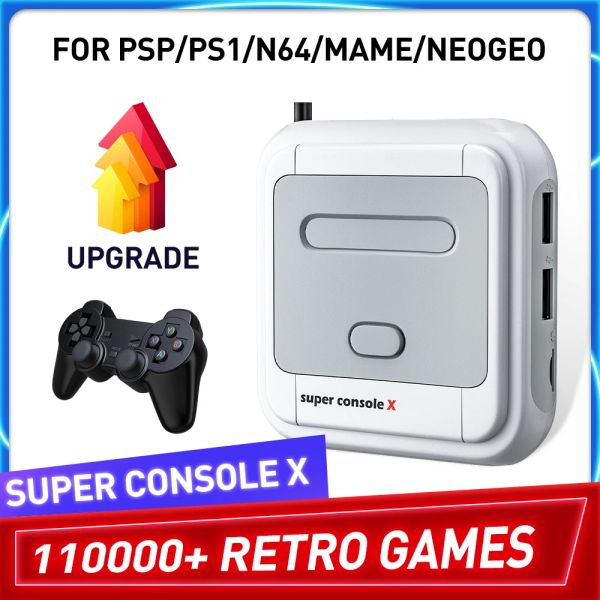 Consoles Console de jeu rétro Super Console X avec 110000 jeux rétro pour PSP/PS1/DC/MAME Console de jeu d'arcade multijoueur Max à 256G