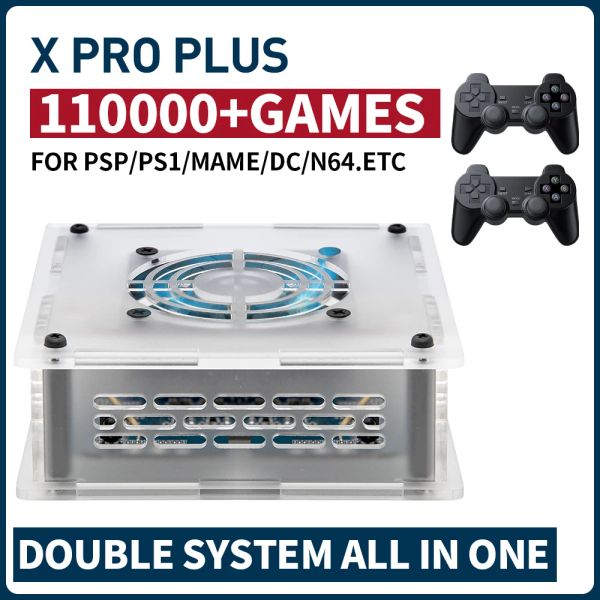 Consoles de jeu rétro Super Console X Pro Plus, 117000 jeux intégrés, pour PSP/PS1/N64/MAME/DC, sortie HD, boîtier TV