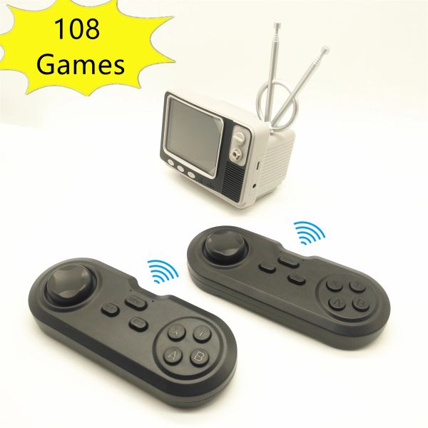 Consolas Consola Retro Mini TV Consola de Juegos portátil Videojuegos para Juegos NES con 2 Controladores inalámbricos 108 Juegos Diferentes Salida AV