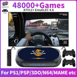 Consoles Console de jeux vidéo rétro EmuELEC 4.6 + ATV 11 S905X4 48000 + jeux avec 70 + émulateurs pour PS1/PSP/N64/MAME/Sega Saturn sortie 4K UHD