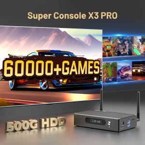 Consoles Retro Video Game Console Super Console X3 Pro S905X3 60000 Games voor Arcade/SS/DC/MAME Game Player met GamePads Media Player