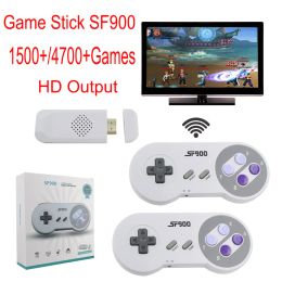 Consoles SF900 Consola voor Super Nintendo 16 Bit Game Stick 1500 Retro Games HD Video Game Consoles voor NES SNES draadloze Controller