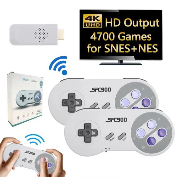 Consoles SF900 Console de jeu rétro pour Super Nintendo 16 bits Game Stick 4700 jeux HD Consoles de jeux vidéo pour NES SNES contrôleur sans fil