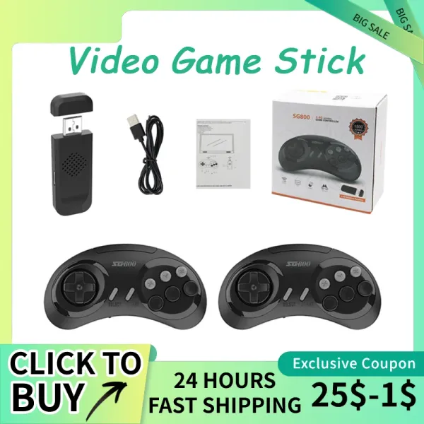 Consolas SG 800 Video Game Stick 4k Consola inalámbrica de 16 bits para Sega Genesis Mini/Mega Drive Game Stick HDMI 2700 Game TV Game Console