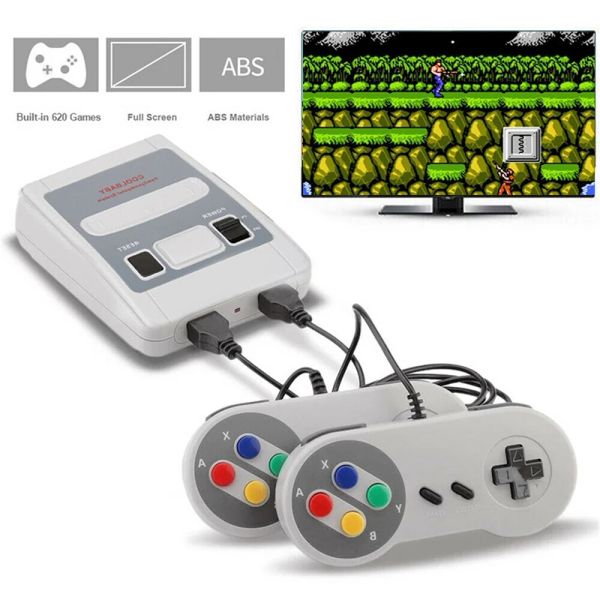 Consolas SNES Mini consola de juegos de TV Retro de 8 bits, juegos de clase incorporados 620 con 2 controladores para Super Nintendo US/EU/UK/AU Plug