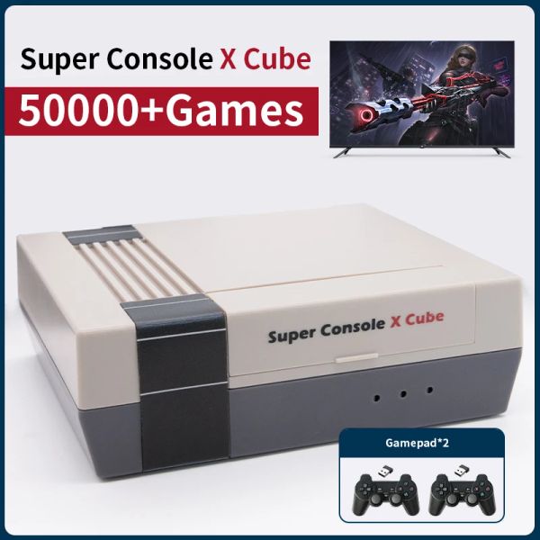 Consoles Super Console X Cube HD rétro Console de jeu vidéo émulateur WIFI lecteur de jeu Portable intégré 50000 jeux pour PSP N64 MAME PS1 DC