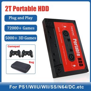 Consolas TSINGO 2TB HDD Juego externo Portable Disk Disk Builtin 72000 para laptop/pc/gk3v/gk mini para wiiu/wii/ps1/n64/ps2