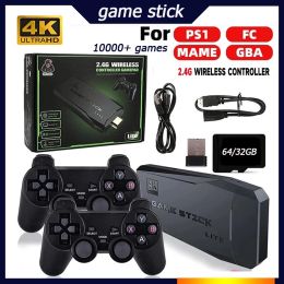 Consoles Jeu vidéo Sticks M8 Console 2.4G Double contrôleur sans fil Game Stick 4K 10000 jeux 64GB jeux rétro pour GBA livraison gratuite