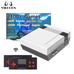 Consolas VILCORN Consola de videojuegos inalámbrica Compatible con HDMI, reproductor de juegos clásico 2134 integrado para NES Dendy, compatible con dos jugadores