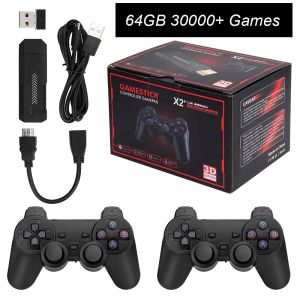 Consoles x2 plus 128G 40000 GAME GD10 Pro 4K Game Stick 3D HD Retro Video Game Console Controller Wireless Controller TV 50 Émulateur pour PS1 / N64 / DC