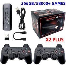 Consoles X2 Plus videogame stick 1080p Console 2.4G Double Wireless Controller 58000 Games 256 GB Retro -games voor PSP PS1 FC Boy Gift