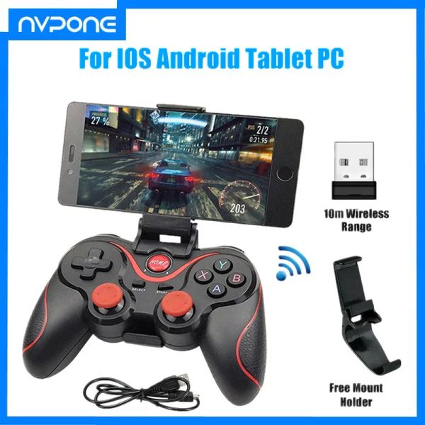 Consolas X3 Controlador de juegos inalámbrico Bluetooth para PC Teléfono móvil Android IOS TV BOX Tablet Joystick Gamepad Joypad Holder Regalo para niños