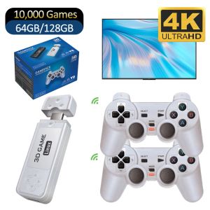 Consoles Y6 4K HD Retro videogameconsole 10000+ games 64 / 128G met 2.4G draadloze controller Meerdere talen 3D-videogamestick