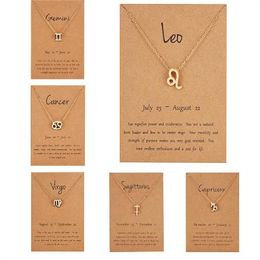 Constellatie Zodiac kettingen sieraden voor vrouwen antieke stijl ontworpen 12 horoscoop taurus aries leo kettingen geschenken gc1372