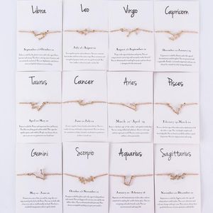 Sterrenbeelden dierenriem teken armband voor vrouwen meisjes armband astrologie horoscope CZ sieraden voor moeder dochter bruidsmeisje verjaardagscadeau