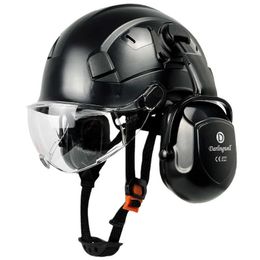 Casco de seguridad para la construcción con gafas para ingeniero Visor Orejera CE EN397 ABS Casco duro Peso ligero ANSI Casco industrial