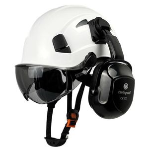 Casque de sécurité de construction avec lunettes pour ingénieur visière casque antibruit CE ABS casque ANSI industriel protection de la tête casquette de travail