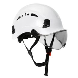 Bouwveiligheidshelm met veiligheidsbril Vizier Hoge kwaliteit ABS Harde hoed Licht ANSI Industriële werkhoofdbescherming Rescue CR08 240322