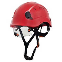 Casque de sécurité de Construction avec lunettes intérieures pour visière d'ingénieur, casque rigide ABS CE EN397 ANSI, Protection de la tête pour le travail industriel
