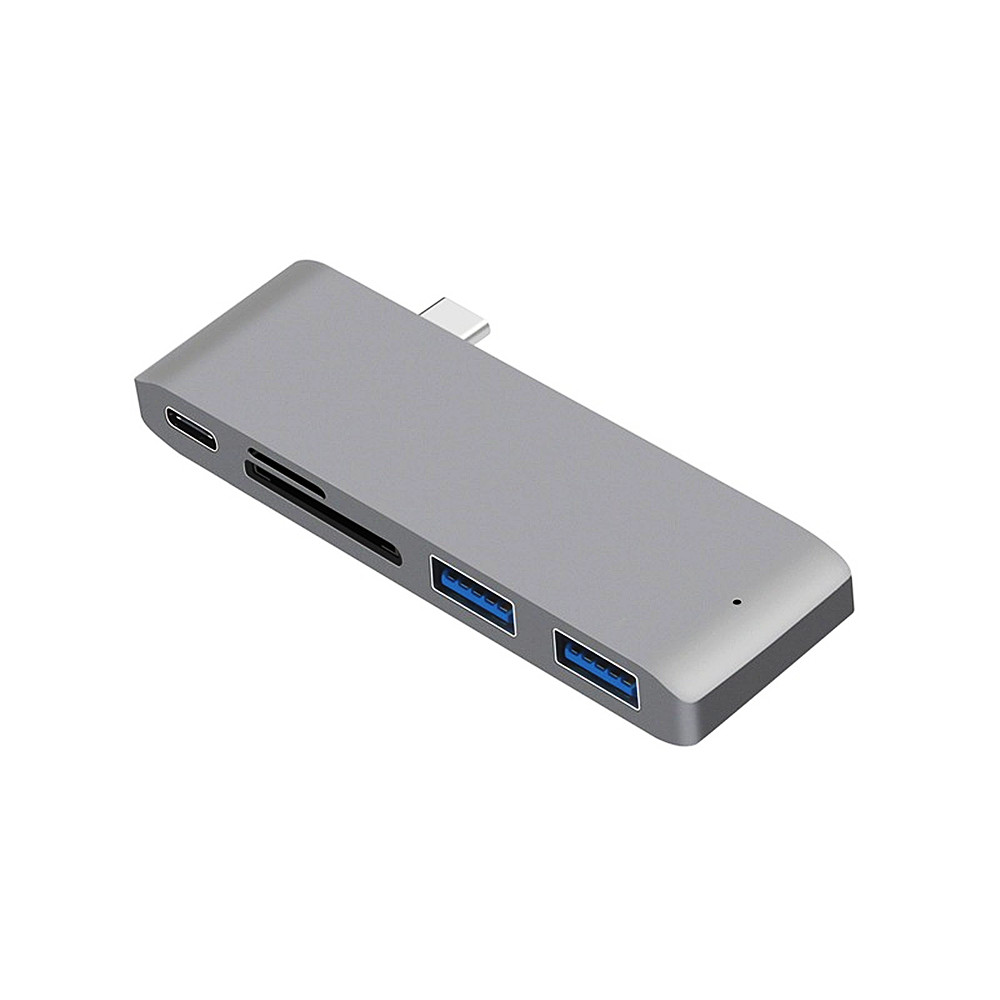 5-in-1-Typ-C-Hub zu USB 3.0 PD TF/SD-Kartenadapter, OTG-Aluminiumgehäuse, TF-SD-Steckplatz für MacBook Pro Computer PC