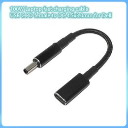 Consumeren elektronica oplader kabel 100W USB Type C vrouwelijk snel opladen voor Dell Inspiron 11 13 14 15 3000-7000 serie Vostro 5502 5401 USB-C naar 4.5X3.0mm adapter