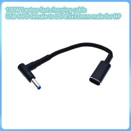 Verbruiken elektronica oplader kabel Type C vrouwelijk naar 4.5x3.0mm Plug Converter 100W USB C PD Snel opladen voor HP Laptop