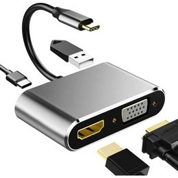 verbruiken elektronica USB Type C 3.1 naar HDTV 4K VGA 1080P USB 3.0 Hub Thunderbolt 3 USBC 60W PD Port Splitter Kabel voor Mac-book ip-ad Pro XPS 13