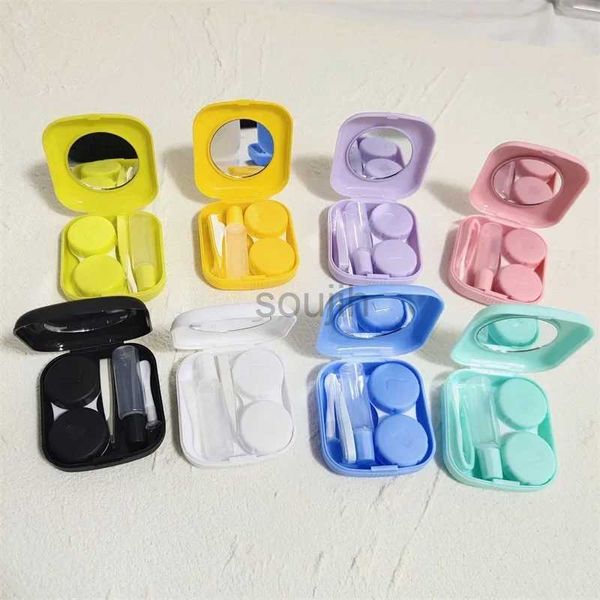 Contacts Lens Accessories 8 Colors Mini Pocket Contact Lens Case Women Girl Girl Make Up Beauty Pupilles Contacts Contacts Lense Box Box Container Mirrors Kit D240426