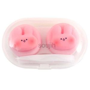 Contact Lens Accessories Cartoon Animal Contact Lens Case Companion Boîte de compagnie mignon Myopia Mini Contact Eye Portable Box de rangement compact Boîte de soins D240426