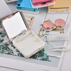 Contact Lens Case Square Travel Portable Solid Color Lens Cover Container Beauty Pupil Storage Soaking Box Eyewear Accessoires