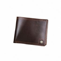 Contactez les hommes de cuir véritable portefeuilles courts RFID Holders de cartes à fermeture éclair à glissière Méy clips des sacs à main masculins mini portefeuille pour hommes l9xz #