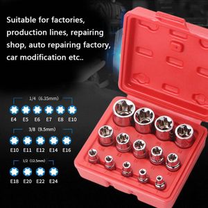 ContactDozen 20 PCS Impact Torx Socket Key Set E425 Square Drive Impact Head Head Mechanical Workshop Tool pour Spanner Automotive Tool Kit