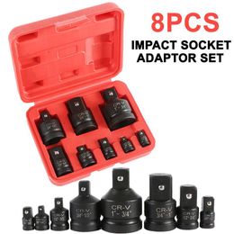Contactdozeen 8 stcs/6 stcs Impactadapter en reducer set 1/4 "3/8" 1/2 "3/4" 1 "Socket Convertor -adapter voor autoreparage -reparatiewerktool