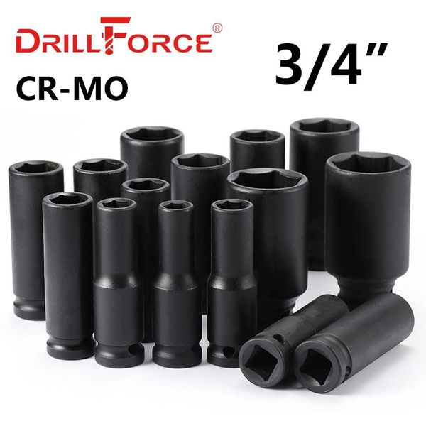 Contactdozen Drillforce 1765 mm CRMO Driver Llave de impacto profundo Cabeza de zócalo Adaptador de 3/4 