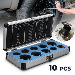 Contactdozen Juego de llaves de vaso, extractor de tuercas y pernos dañados, caja de herramientas de roscado, accesorios para taladro eléctrico, adaptador de llave, juego de herramientas de mano