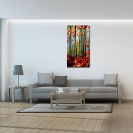 Hedendaagse abstracte kunst vallende bladeren in het bos handgemaakte kunstwerken op canvas rustruimte decor