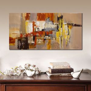 Arte abstracto contemporáneo sobre lienzo, melodía para guitarra y saxofón, pintura al óleo hecha a mano con textura, decoración de pared