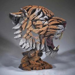 Hedendaagse Animal Scul Animal Sculpture Collection Tiger Bust van Edge Scenes home decor dierfiguren ganesha beelden 240122