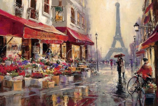 Art contemporain paysage Brent Heighton peinture huile sur toile avril à Paris haute qualité peint à la main 2578899