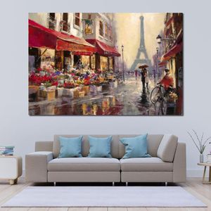 Hedendaagse kunstolie schilderijen april in Paris Brent Heighton canvas reproductie Franse straat moderne landschappen handgeschilderde muurdecoratie