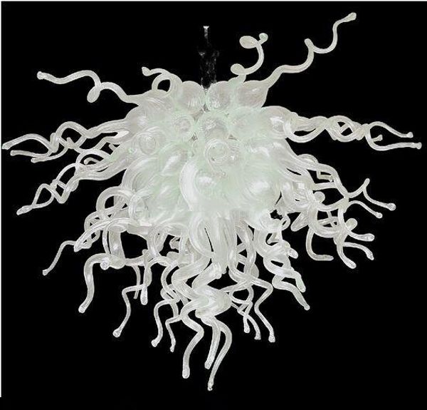 Art contemporain blanc murano en verre lustre d'éclairage de salon bulbes LED Bulbes de lustre en verre soufflé à la main à la main