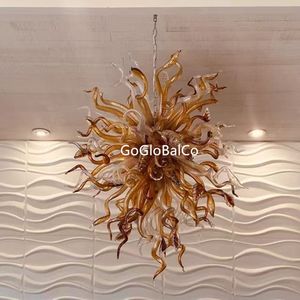 Hedendaagse lamp Handgeblazen glazen hanglamp armaturen retro verlichting kroonluchter traditionele binnendecoratie 24 bij 36 inch