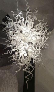 Lámpara contemporánea Lámpara de araña grande Lámparas de Murano de Italia Lámparas colgantes de vidrio blanco y negro con luz LED