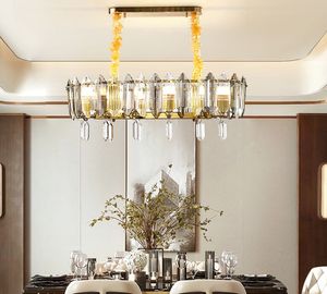 Hedendaagse luxe K9 Crystal kroonluchter verlichting armatuur moderne gouden ovale kroonluchters led-verlichting dineren kamer hanglamp myy