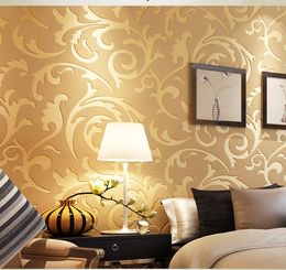 Hedendaagse moderne geometrische behang neutraal Grieks sleutel ontwerp vinyl pvc behang voor slaapkamer 0.53m x 10m rol goud op wit