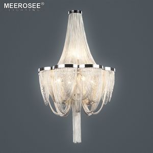 Hedendaagse hanglampen Moderne zilveren kroonluchters indoor verlichting Italiaanse kwast aluminium ketting opknoping lamp voor woonkamer foyer home decor licht