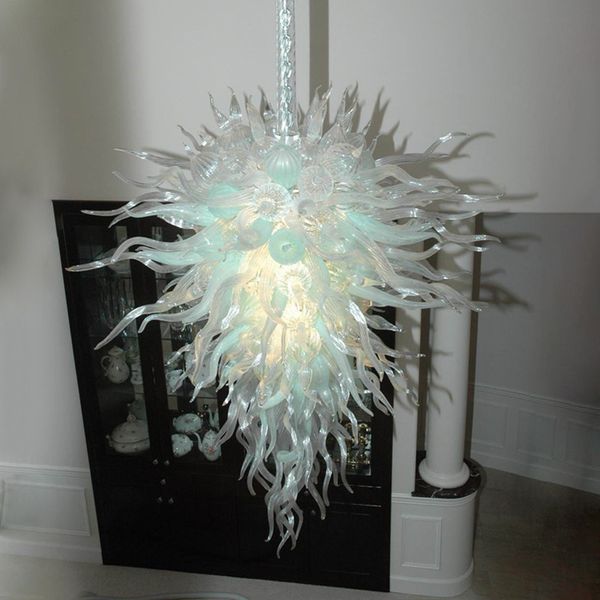 Lampe à suspension contemporaine en couleur blanche 100% éclairage de lustre en verre soufflé à la bouche pour la décoration de la maison Salon Art Déco Lustres